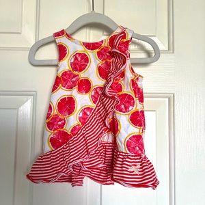 Burt’s Bees baby girls 12 months grapefruit shape short top shirt